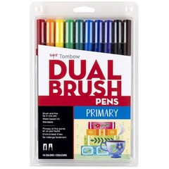 Dual Brush Marker 10-Piece Set: Primary