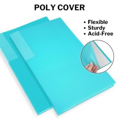 11×17 Portfolio Binder Aqua Presentation Book 24 Clear Plastic Sleeves