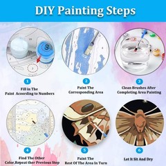 Framed 10×10 Inch Paint By Numbers Kit For Adults Wall Art DIY Beginner Kit