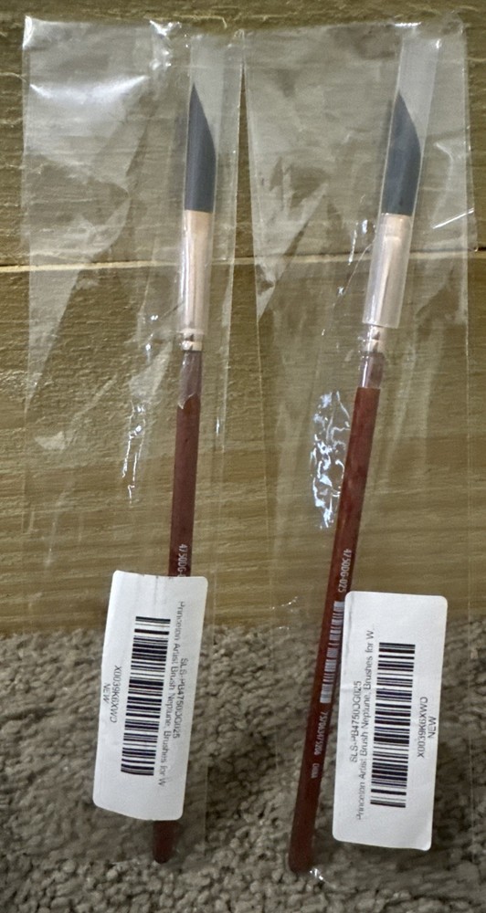 2 New Princeton Neptune 4750 Squirrel Paint Brush, Dagger Striper, Size 1/4 Inch