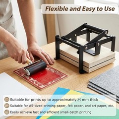 Linocut Printing Hand Lever Press Machine, A5 Linocut Press Machine, with Rubber
