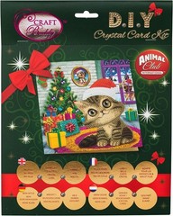 CraftBuddyUS CCK-XM35: ” Cozy Kitten” Crystal Art Card 18 x 18 cm