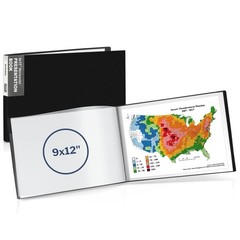Landscape 9×12 Presentation Book, (Black, Horizontal), 24-Pocket Binder with …