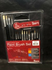 NEW Darice Studio 71 Paint Brush Set 15 Piece Use with Oil Acrylic Watercolor