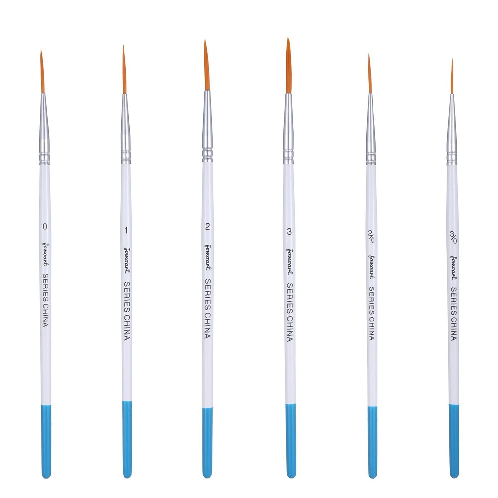 6 PCS Rigger Brush Watercolor Professional Sable Liner Fine Point Tip Oil Art