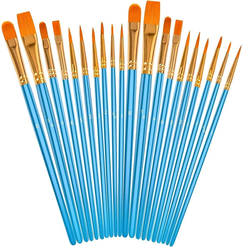 Soucolor 20PC Acrylic Paint Brushes Set Pointed Round Tip Detail Brushes