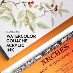 Arches Natural White 12X16 Watercolor Paper Block 100 Cotton Rough 13 Sizes