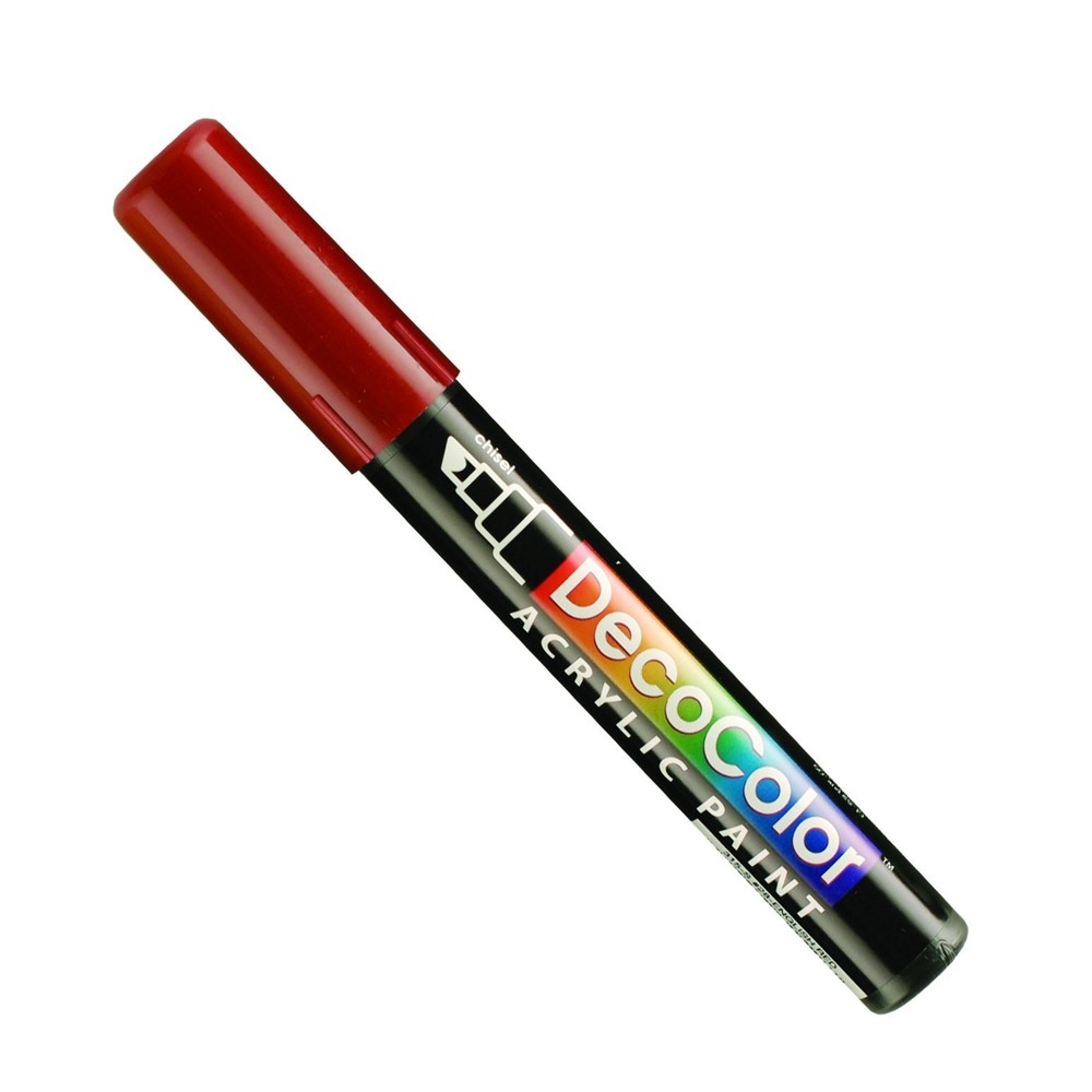 Acrylic Marking Pen English Red 3 Way Chisel Tip Non Toxic Water Resistant