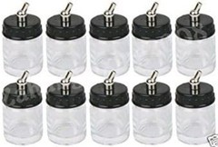 Essential 3/4 Ounce Glass Jar Set with 30° Adaptor for Dual-Action Airbrushes