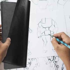 50 Sheets Carbon Paper Black Graphite Paper Transfer Tracing Paper and 5 Pieces