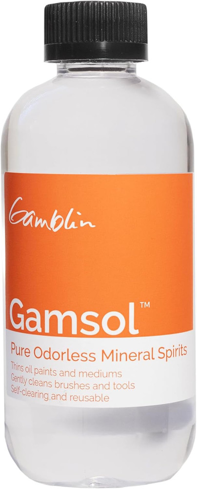 Gamsol, Odorless Mineral Spirits for Oil Painting, 8.5 Fluid Ounce Bottle