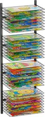 mocomax Wall Mount Art Drying Rack, 32 Removable Shelves Metal Paint Drying R…