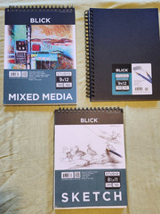 Lot of Blick brand Sketchpads: Mixed Media-Studio-9×12–8.5×11-NEW