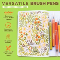 Chalkola Watercolor Brush Pens for Lettering, Coloring, Calligraphy – Set of 28