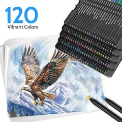 120-Color Colored Pencils Set with Metallic Colors – Soft Core, Pre-Sharpened…