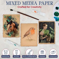 Wanderings Handmade Vintage Deckle Edge Blank Paper – 5.8″ x 8.3″ A5 – A5…