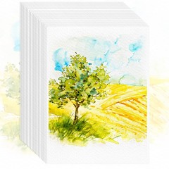 64 Sheets Watercolor Paper, 5″x7″ Water Color Paper, 140lb/300gsm Artist Sket…