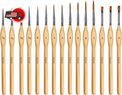 Miniature Paint Brushes, 15PCS Model Brushes Detail Paint Brush Set, Fine Detail
