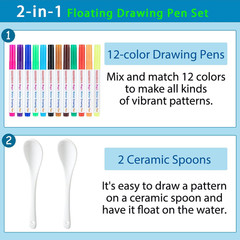 Kiddies Create Magical Water Floating Drawings Bundle 12 Colors Magical Water P