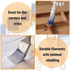 Paint Brushes 6-Pack Angle Brushes in Assorted Sizes for All Latex and Oil Paint