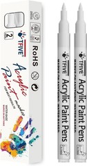 Versatile White Paint Pens – 2 Pack, Waterproof Acrylic Marker for All Surfaces
