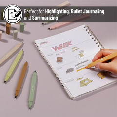 – Dual Tip Aesthetic Highlighters, 8 Pcs, Chisel & Fine Tips, Earthy Tones