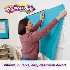 Colorations Arts and Crafts Paper Roll – 36″ x 1000′, Aqua, Dual Surface, Mar…