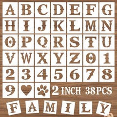 DZXCYZ 2 Inch Letter Stencils and Numbers, 38 Pcs Alphabet Craft 2