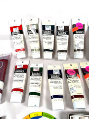 Vintage Liquitex & M. Graham Acrylic Artist Paint Lot – 26 Tubes + Mediums Used