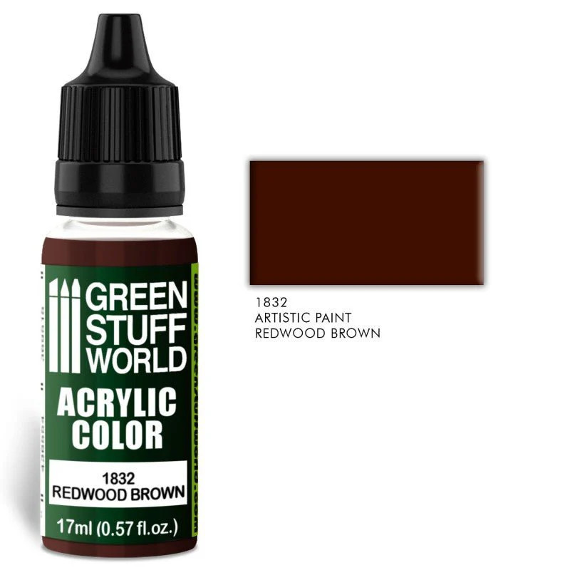 Green Stuff World – Acrylic Color Paint Redwood Brown 1832 for Models and Minia