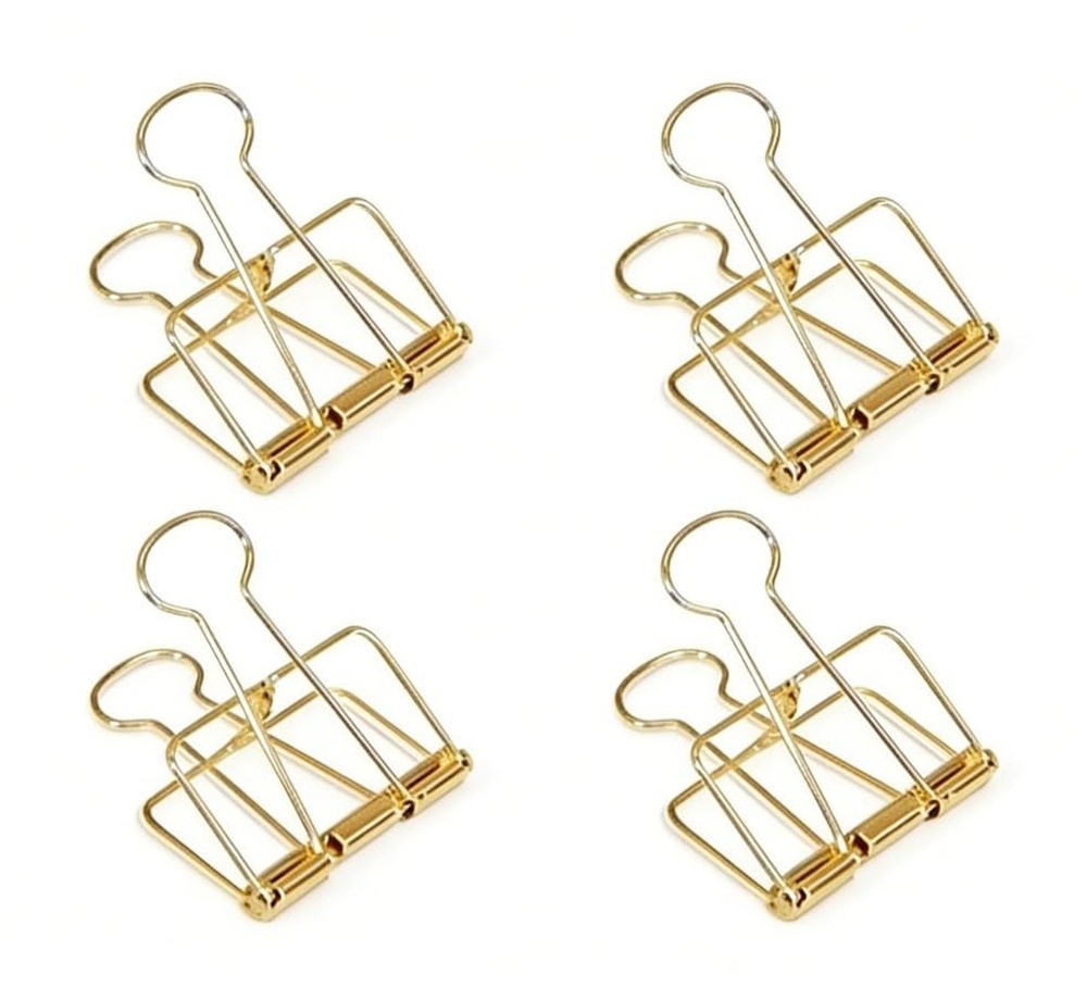 4Pcs Gold Hollow Out Long Tail Wire Binder Clips Paper Binder Clip Large Bind…