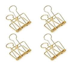 4Pcs Gold Hollow Out Long Tail Wire Binder Clips Paper Binder Clip Large Bind…