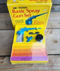 Vintage Badger Basic Spray Gun Set Air-Brush Model No. 250-1 NOS Sealed