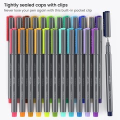Felt Tip Pens Set Of 24 Landscape Brush Tip Calligraphy Pens Dyebased Ink