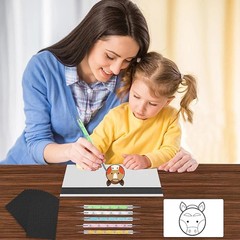200 Sheets Carbon Paper Black Graphite Paper Transfer Tracing Paper and 5 Pieces
