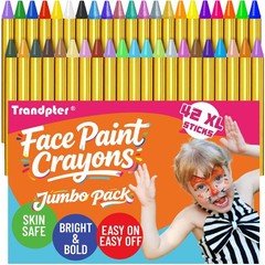 42Pcs XL Face Paint Crayons for Kids – Non-Toxic, Large, 42 Vibrants Colors
