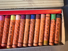 Vintage NIJI Oil Pastel Thick Sticks 24 Colours Made in Japan Yasutomo & Co