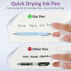 Retractable 6 Pack Gel Pens with Smooth Ink Flow & Soft Grip for Everyday Use