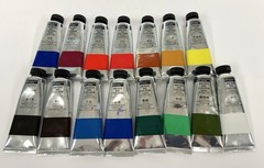 Used-Artists Oil Colour Paint Magi Wap 15 Tubes. Artist Color Wheel Included.