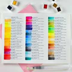 ArtWhale Watercolor Paint Set 48 Colors in Half-Pans + Waterbrush in Tin Box