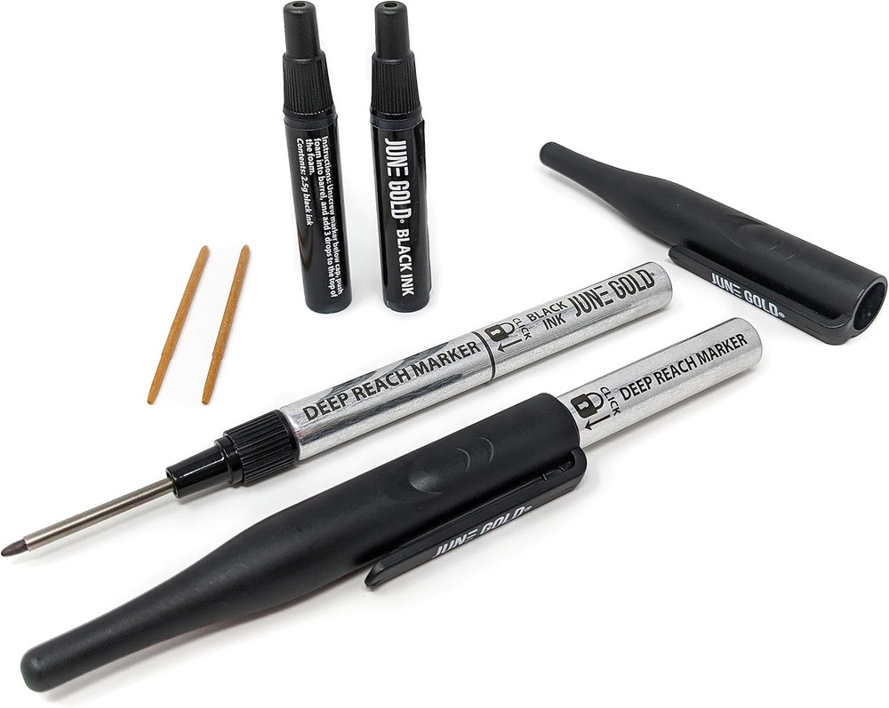 2 Black Deep Reach Markers 2 Ink 1 Count (Pack of 6) Marker