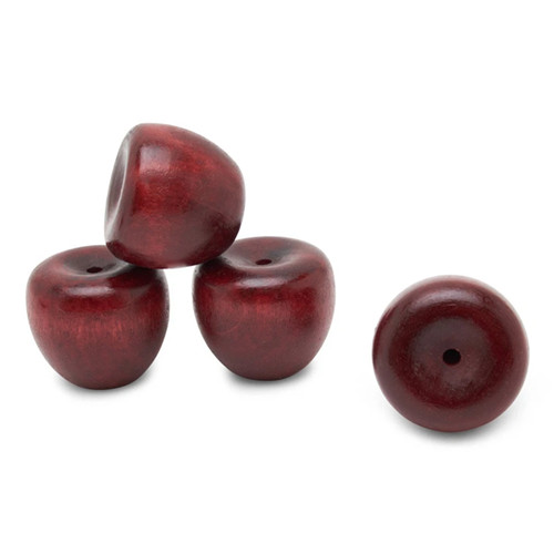Dark Red Wooden Crab Apple 1-3/8″Fake Fruit Vintage Kitchen Decor/Woodpeckers