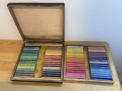 Faber-Casttell Polychromos series 9286 Artist Soft Pastels 72 Sticks In Wood Box