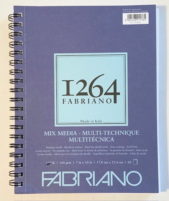 Fabriano 1264 Mixed Media Paper Pad ~ 7″ x 10″ ~ 60 Pages