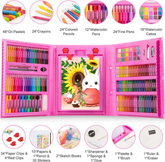 Art Supplies, 240-Piece Drawing Art Kit, Gifts for Kids Girls Boys Teens, Art Se