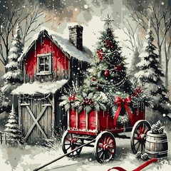 Paint by Numbers Kit for Adults Beginner,Christmas 16×16 inches, PB155-1