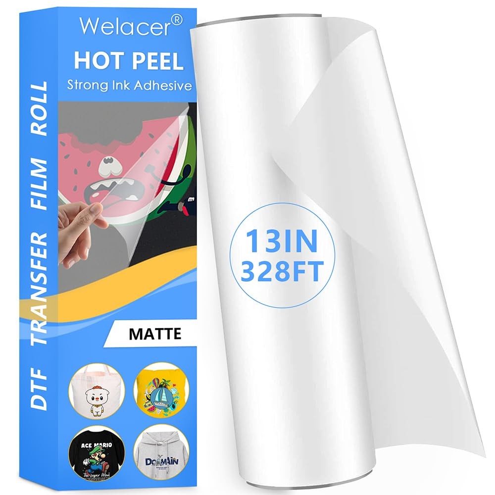 DTF Transfer Film Roll 13 x 328ft Clear Double Side Matte LL-DTFF06US-WL Welacer