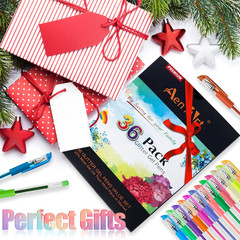 Professional Glitter Gel Pens Set, 36 Colors with Extra Ink for Art and Crafts