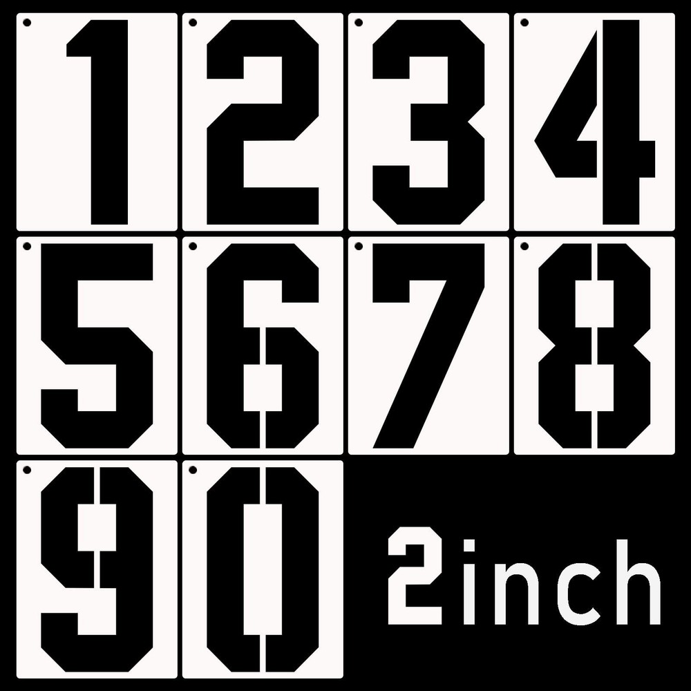 DXCYZ 2 Inch Large Number Stencils Kit 0-9 Address Number Stencils, 10PCS Reu…