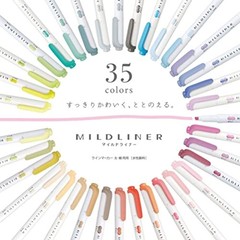Zebra Mildliner Highlighter 35 Colors Set Gift Box WKT7-35C Double-Sided Japan